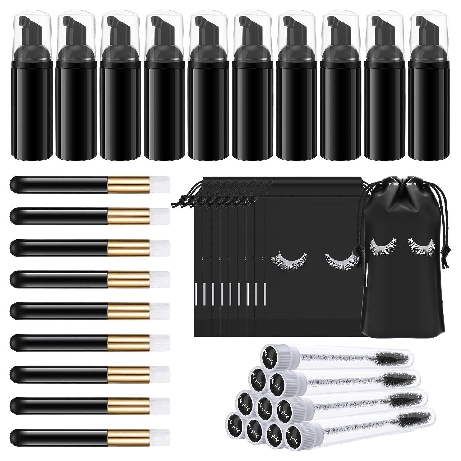 Eyelash Extension Wash Kit - Eyelash Cleaning Set Lash Shampoo Brush