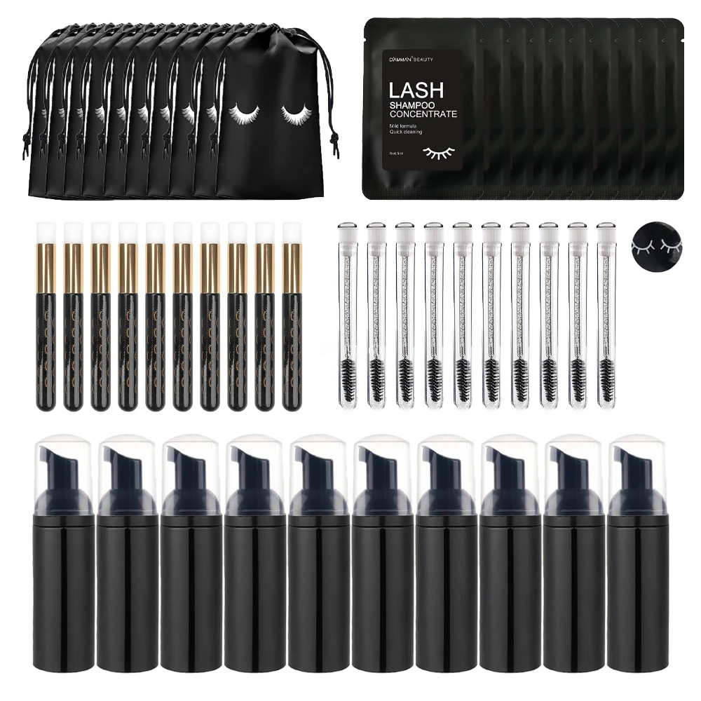 Eyelash Extension Wash Kit - 50/25Pcs Eyelash Extension Remover with Mousse