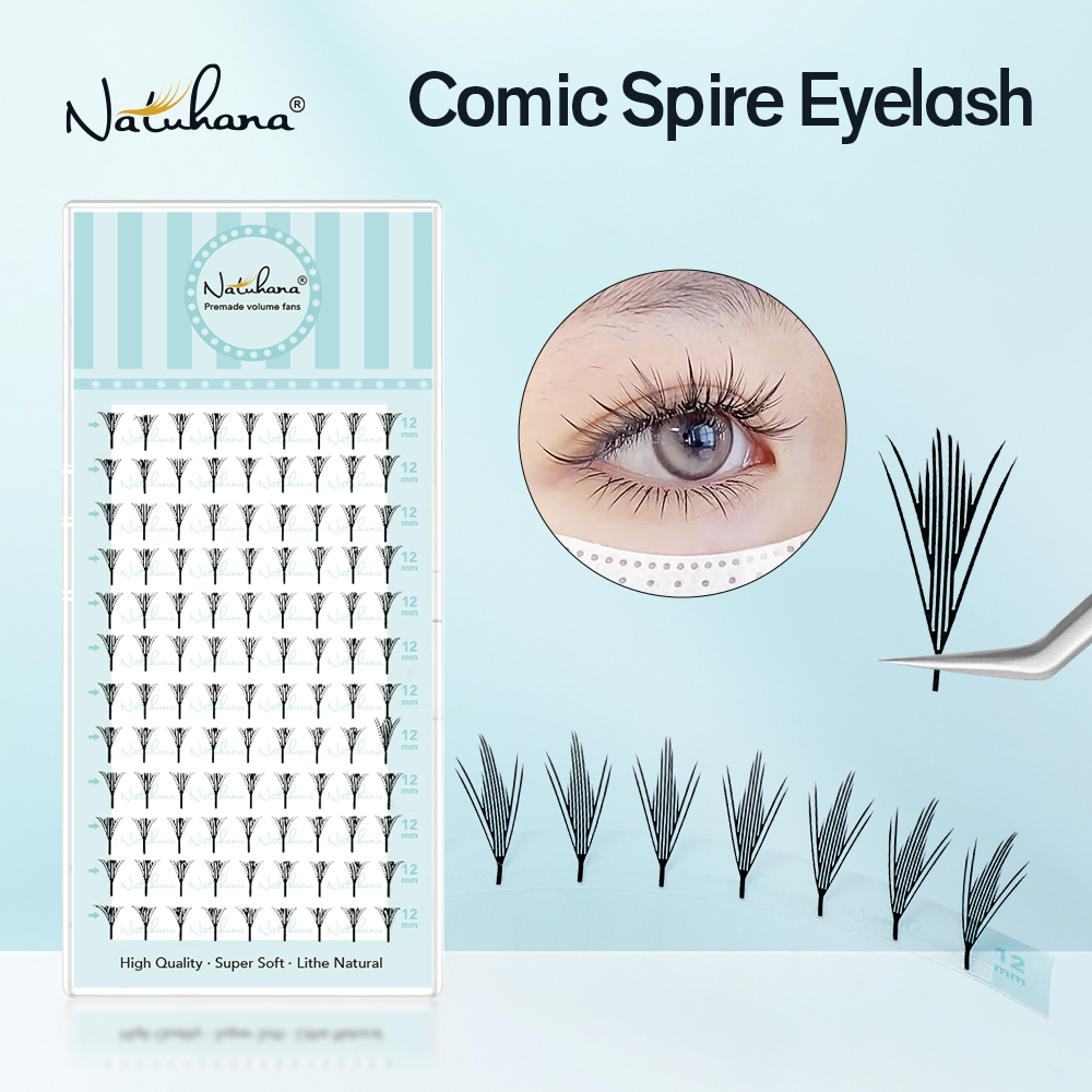 NATUHANA Narrow Spiky Premade  - Eyelash Extension Anime Style recension och pris