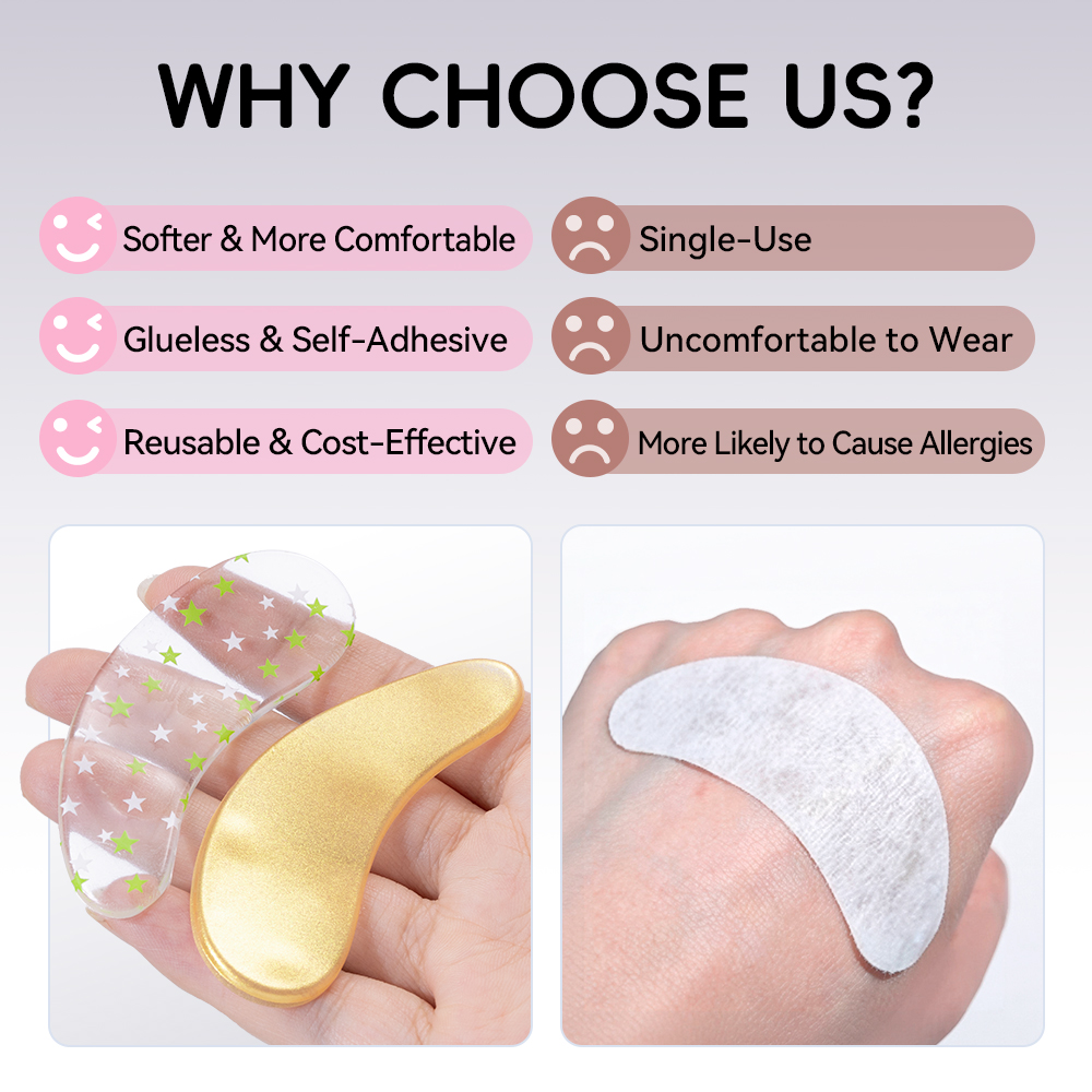 DAMMAN 1/5 Pair Silicone Eye P - Eyelash Extension Eye Mask recension och pris