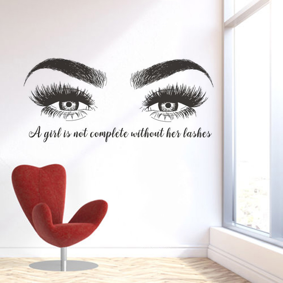 Eyelashes Eyebrows Vinyl Wall  - Eyelash Extension Quotes recension och pris