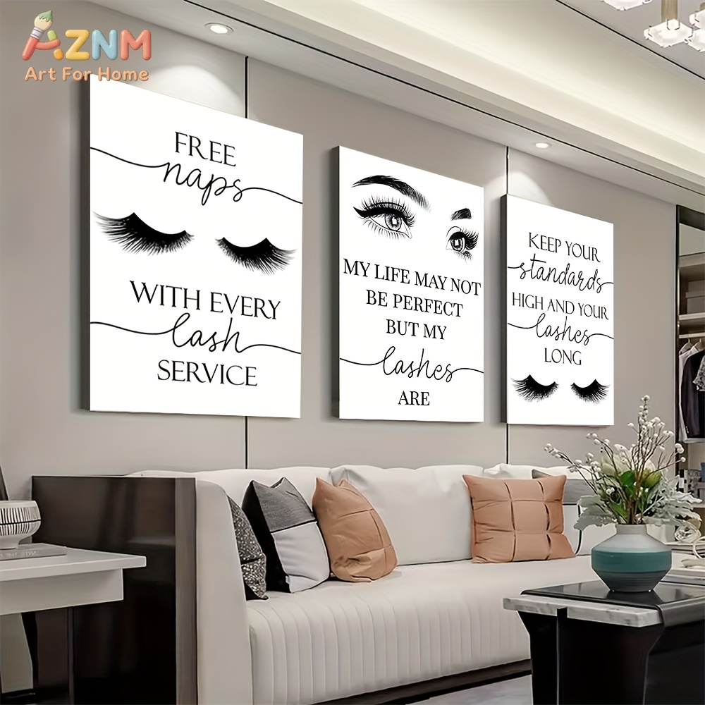 3pcs Unframed Beautiful Inspir - Eyelash Extension Quotes recension och pris