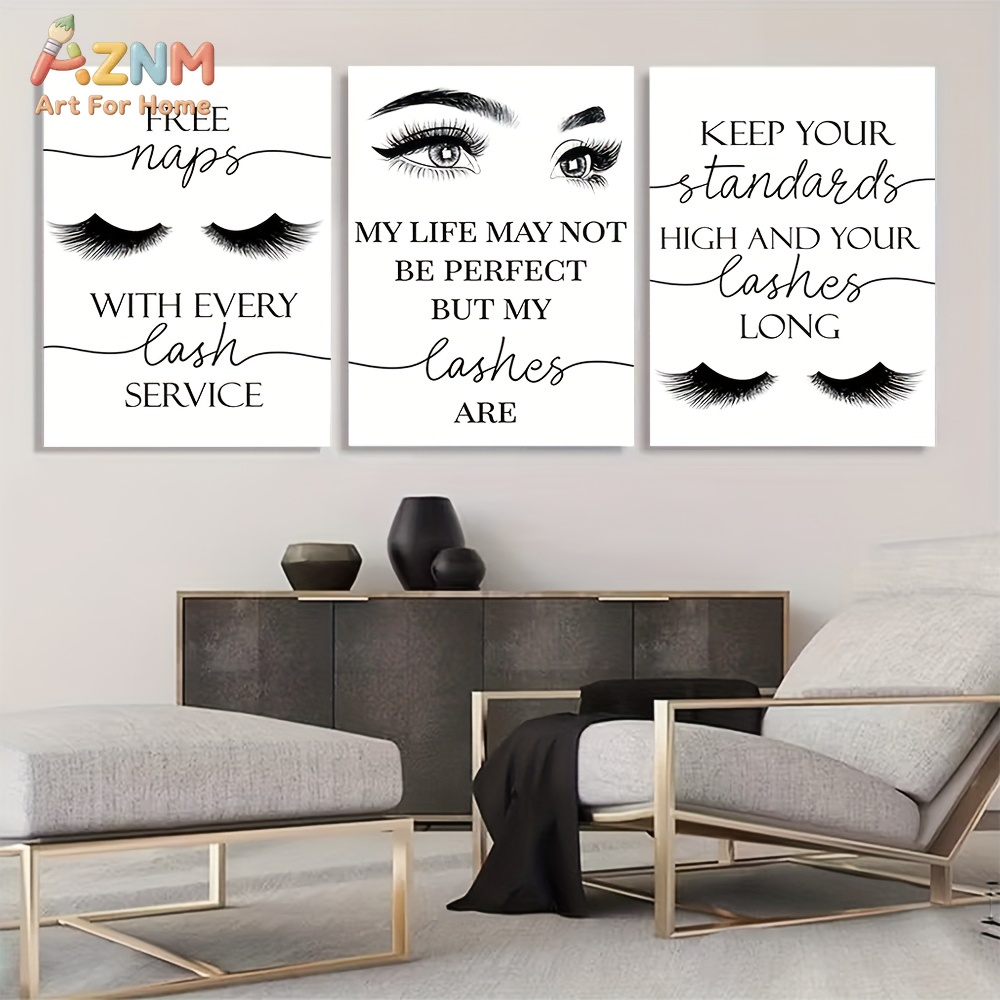 3pcs Unframed Beautiful Inspir - Eyelash Extension Quotes recension och pris
