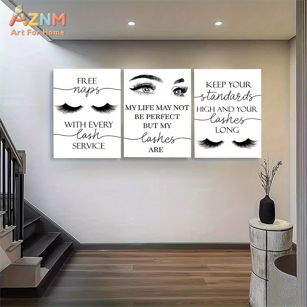 3pcs Unframed Beautiful Inspir - Eyelash Extension Quotes recension och pris