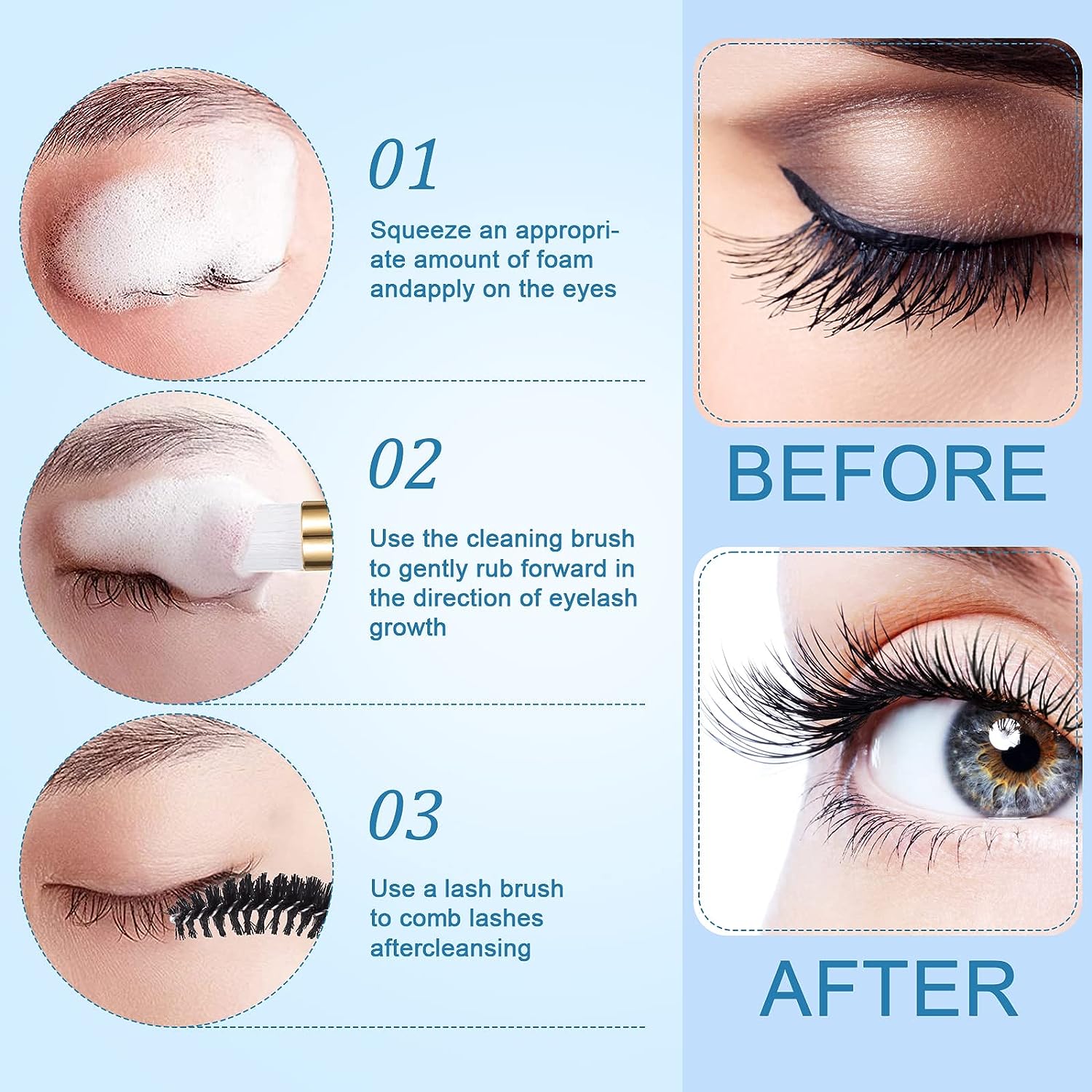 Eyelash Cleaning Set Lash Sham - Eyelash Extension Wash Kit recension och pris