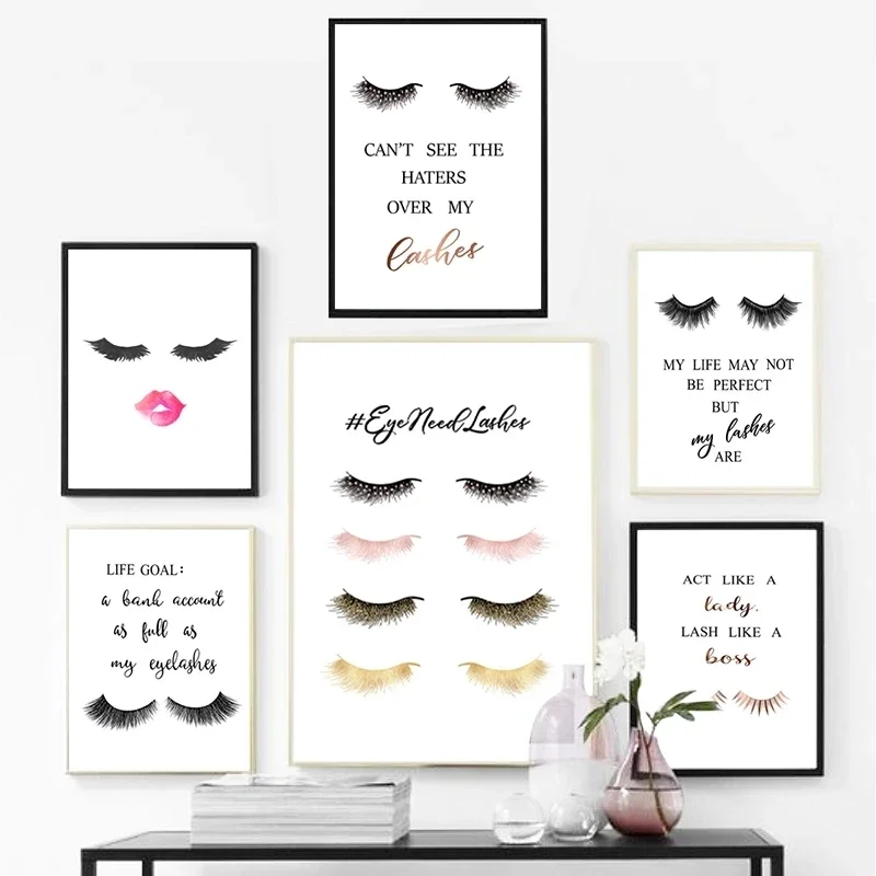 1pc frameless Canvas Painting  - Eyelash Extension Quotes recension och pris