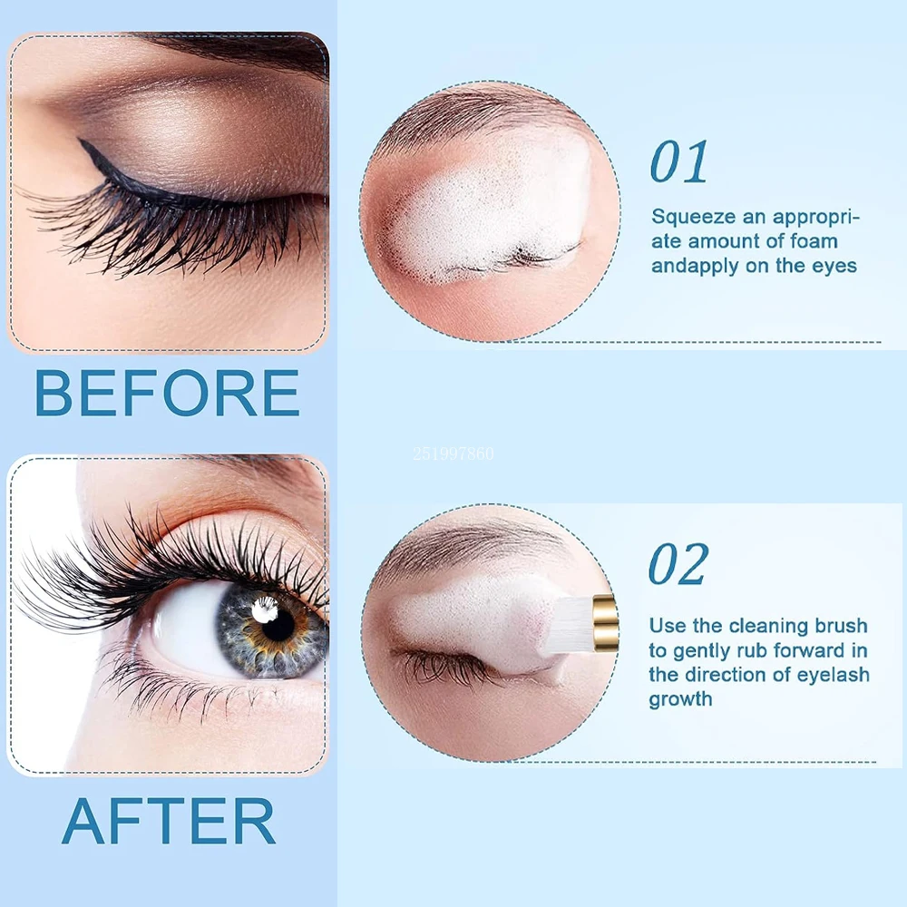 50/25Pcs Eyelash Extension Rem - Eyelash Extension Wash Kit recension och pris