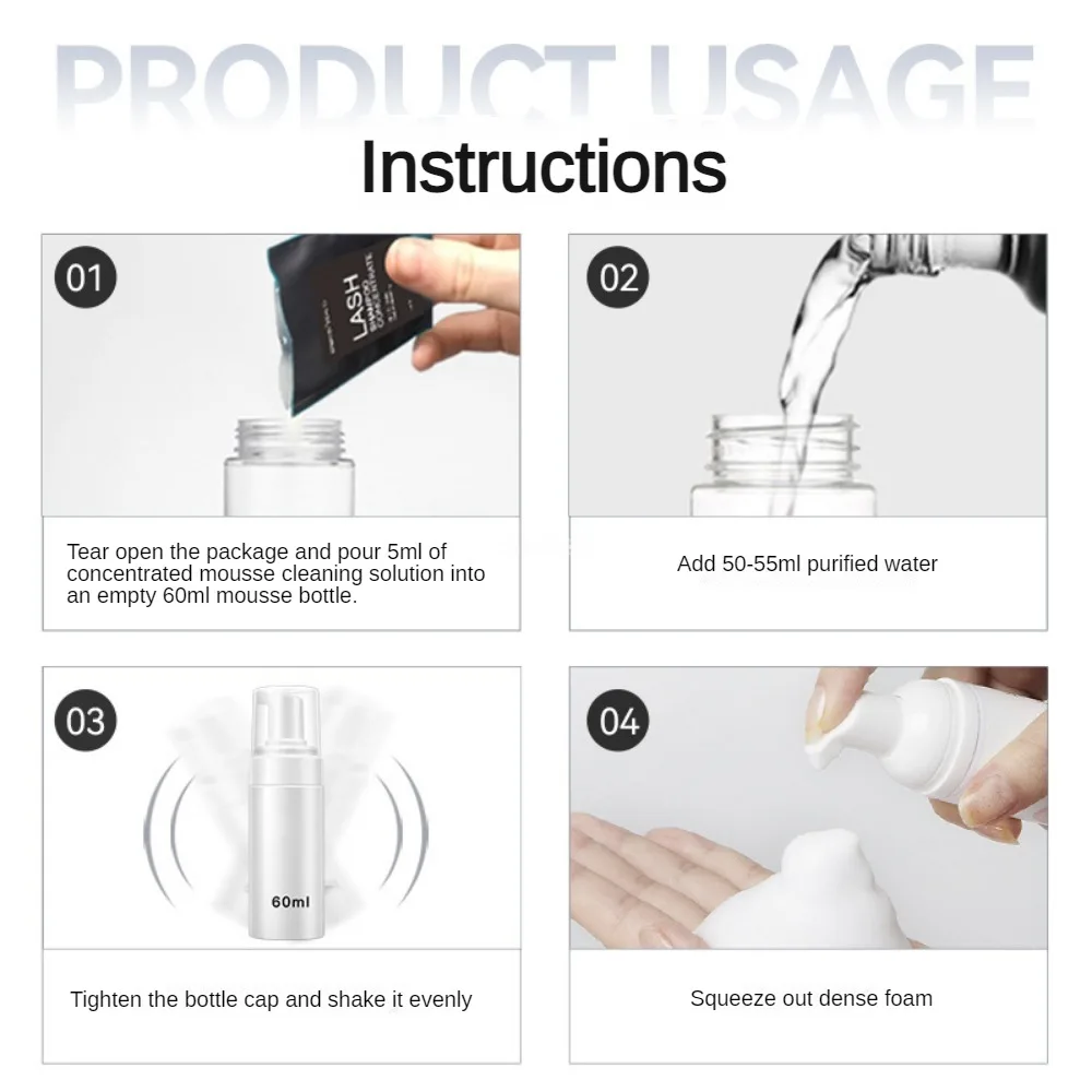 50/25Pcs Eyelash Extension Rem - Eyelash Extension Wash Kit recension och pris